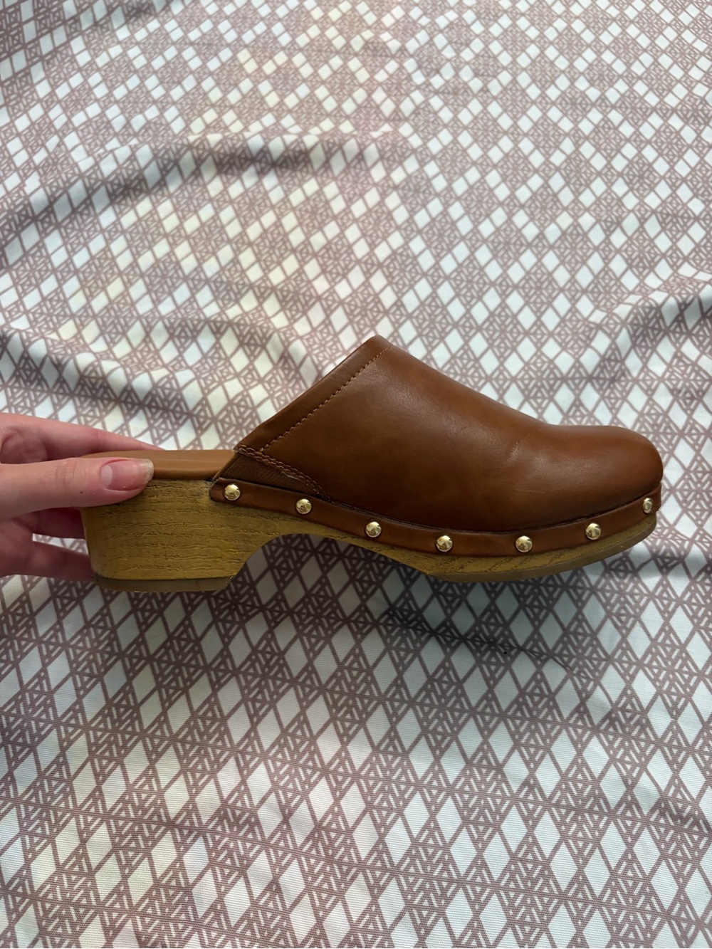 Universal Thread Brown Leather Clogs with gold details - Picture 3 of 5